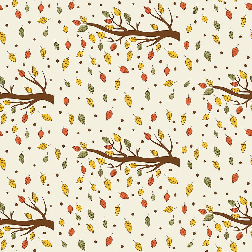 na podzim, Pozadí, bezešvý, padající listy, podzim, barevné listí, tapeta na zeď, listy, strom, Listí Na Podzim, list