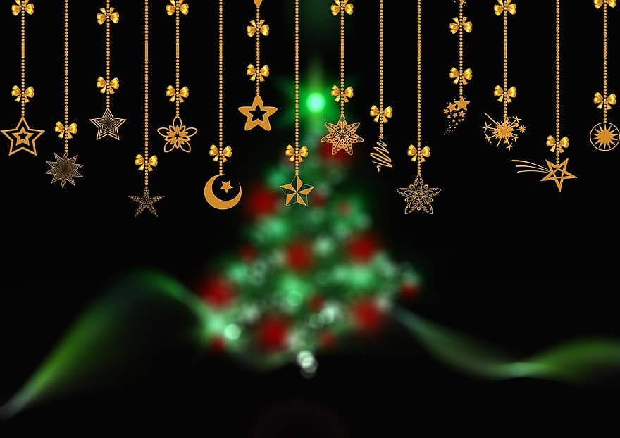 Kalėdos, žvaigždė, sniegas, juvelyriniai dirbiniai, medžio dekoracijos, apdaila, Kalėdų laikas, Kalėdų papuošimas, atėjimas, poinsettia
