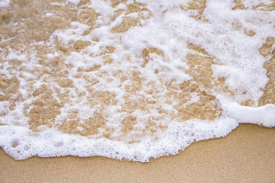 пляж, песок, море, пена, волны, берег, береговая линия, взморье, океан, воды, природа