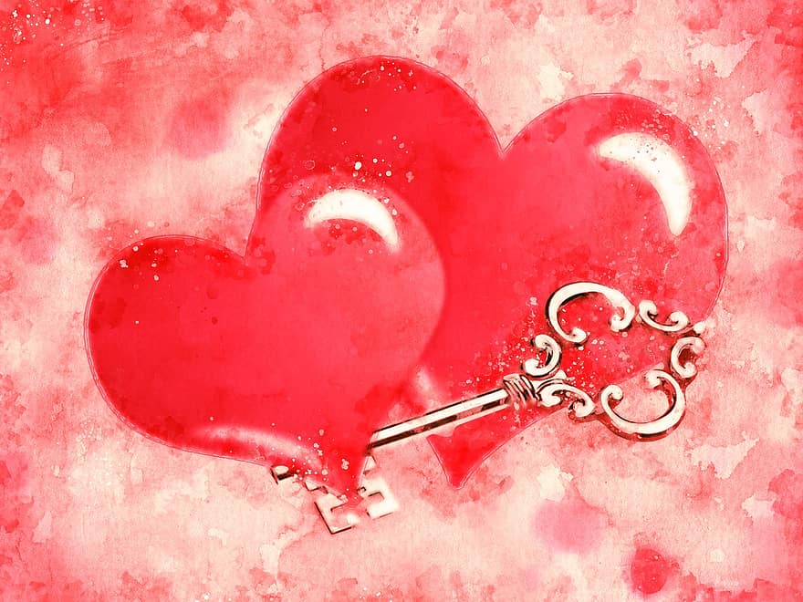 バレンタイン・デー、ピンクの心、グリーティングカード、クリップ・アート、愛、ハート形、ロマンス、きらきら、抽象、シンボル、グランジ