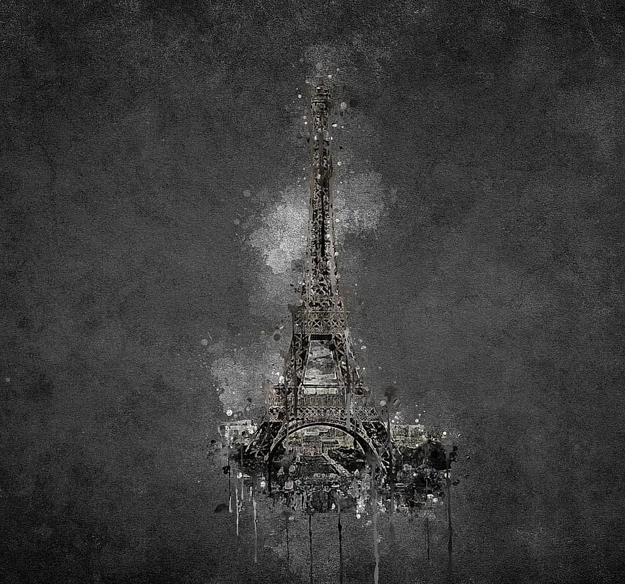 Eiffeltornet, paris, arkitektur, byggnad, torn
