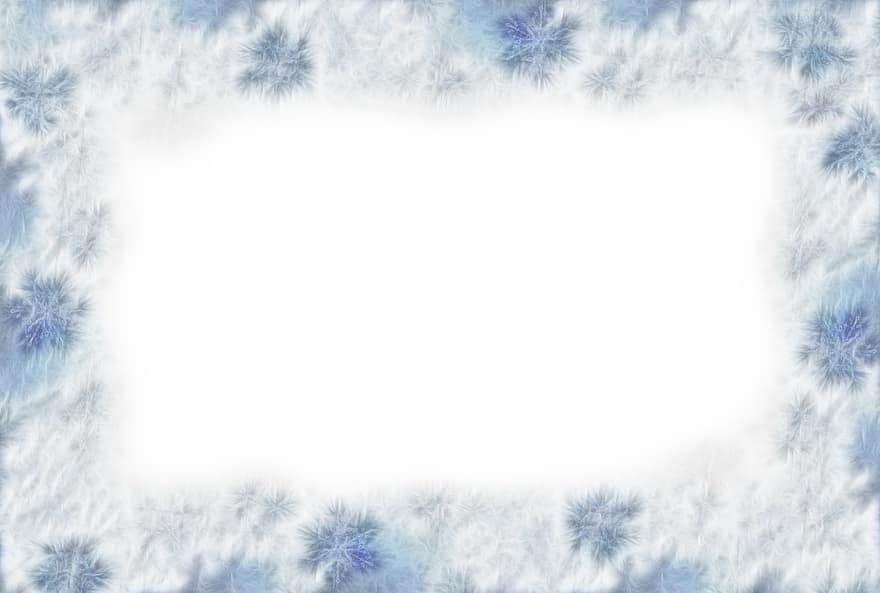 Background, Blue, White, Frame, Winter, Abstract, Christmas