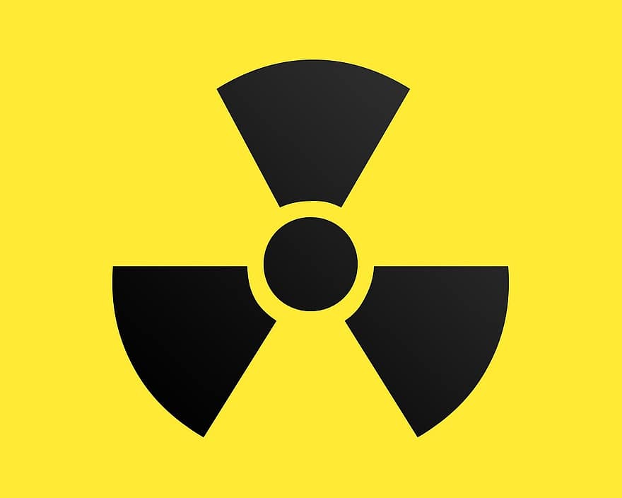 радиация, радиоактивен, опасно, опасност, смърт, символ, знак