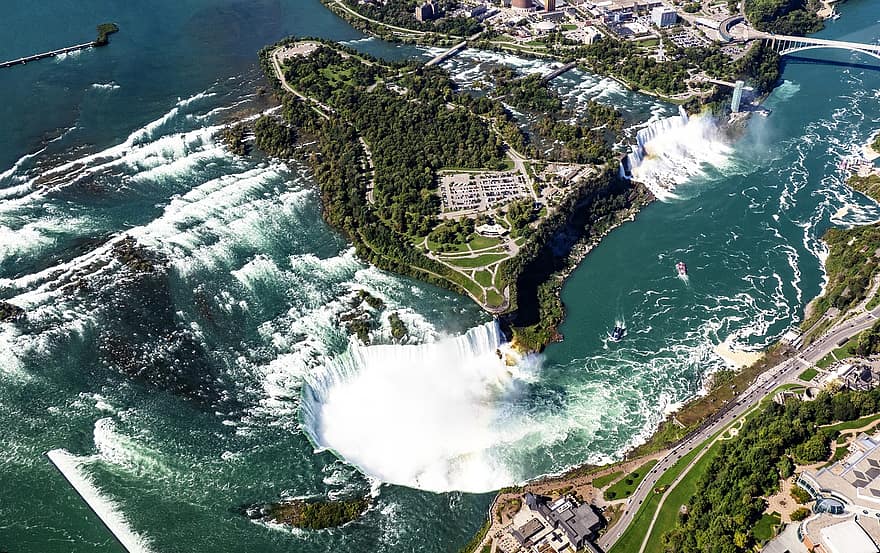 wodospad, wodospad Niagara, widok z lotu ptaka, podróżować, badanie, Natura