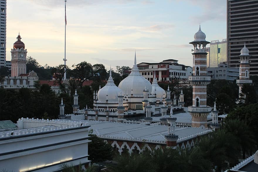 moschea, Islam, islamico, religioso, masjid jamek, fiume della vita, storico, eredità, turista, punto di riferimento, Kuala Lumpur