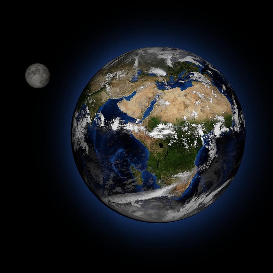 jorden, måne, plads, planet, miljø, verden, videnskab, globus, astronomi, kosmos, sort jord
