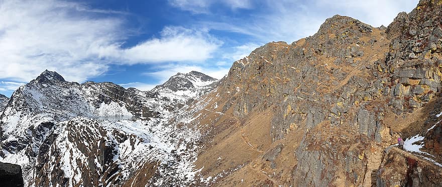 naturalesa, viatjar, exploració, a l'aire lliure, langtang, trekking, himalayas, muntanya de neu, muntanya, neu, cim de muntanya