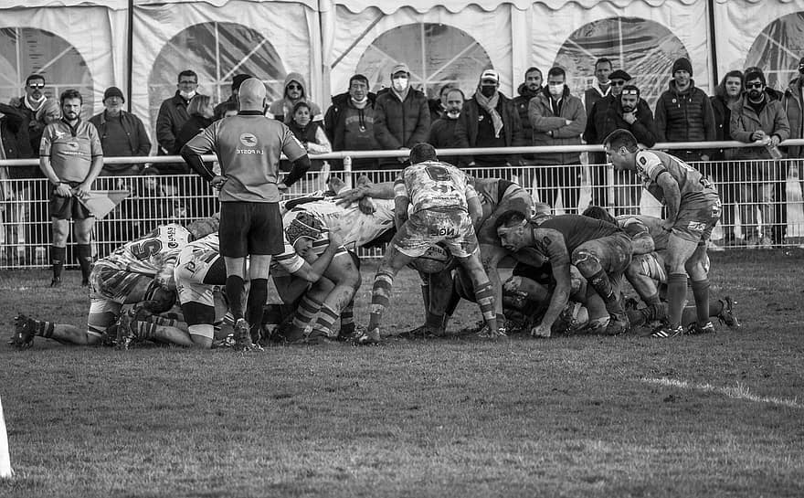 Sport, Rugby, Team, Activity, Monochrome, Players, black and white, armed forces, military, uniform, war