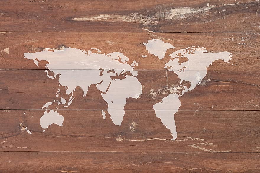 derliaus, žemėlapis, Pasaulio žemėlapis, pasaulio žemėlapis, žemėlapiai, derliaus mediena, medinis, Medienos žemėlapis, pasaulyje, Žemėlapis Vintage