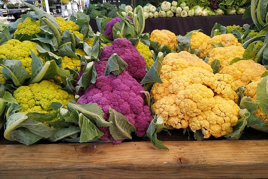 Vegetables, Cauliflower, Healthy, Food, Farmer's Market, Produce, Fresh