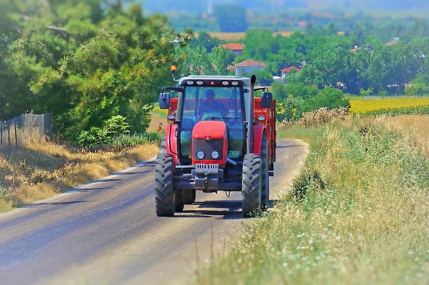 tractor, agricultura, cultiu, carretera, Bauer, tractors