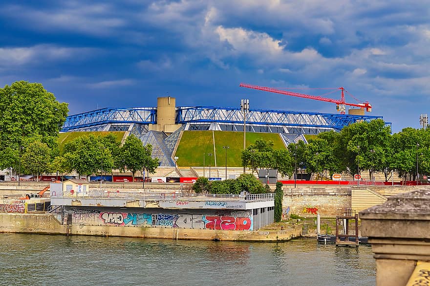 húzóháló, folyó, dokk, Párizs, Franciaország