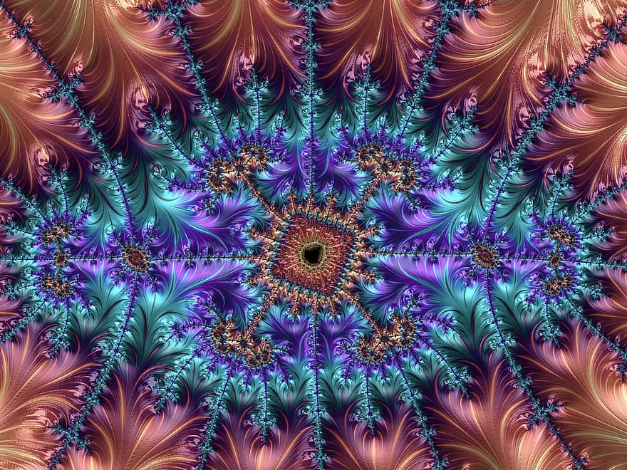 Φράκταλ Μοτίβο, καλειδοσκόπιο, αφηρημένη τέχνη, πρότυπο, στολίδι, σχέδιο, ψηφιακή τέχνη, fractal, Ψωμί αμυγδάλου, υπόβαθρα, αφηρημένη