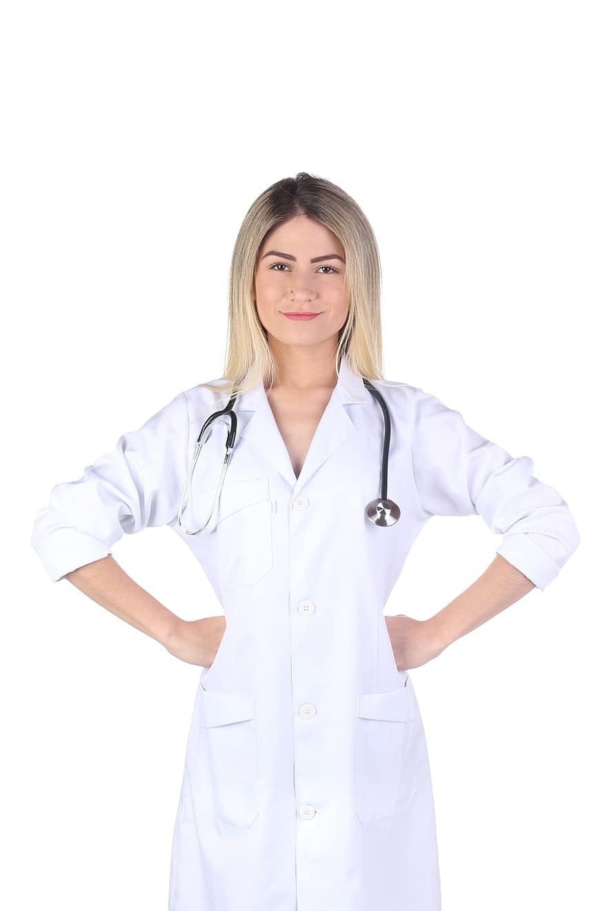 kvindelig læge, kvinde, læge, medicinsk, medicin, Hospital, sundhed, omsorg, klinik, smil, stetoskop