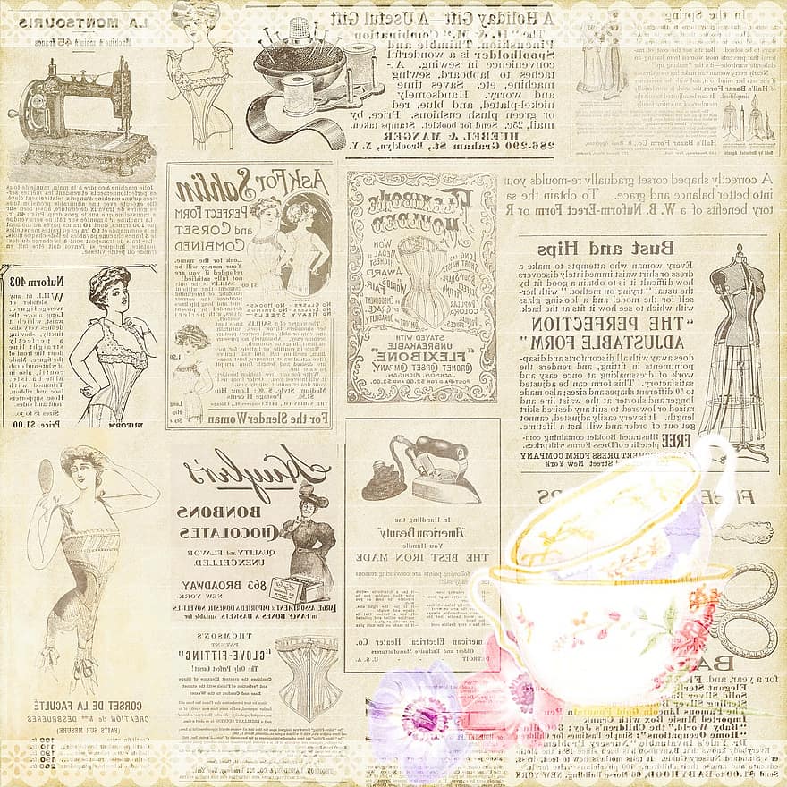 Newsprint Background, Retro Advertising, Newspaper Old, Women's Ad, Newspaper, Design, Old, Vintage, Nostalgic, Historically, French Ads