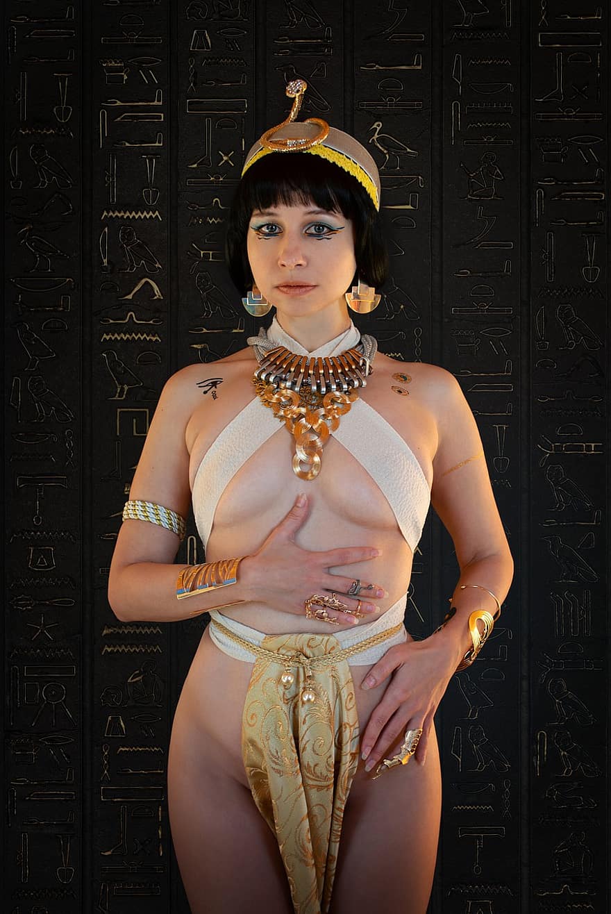 sieviete, kostīms, Kleopatra, Ēģipte, austrumu, Ēģiptes, senā Ēģipte, karaliene, Ēģiptes karaliene, faraons, zelts