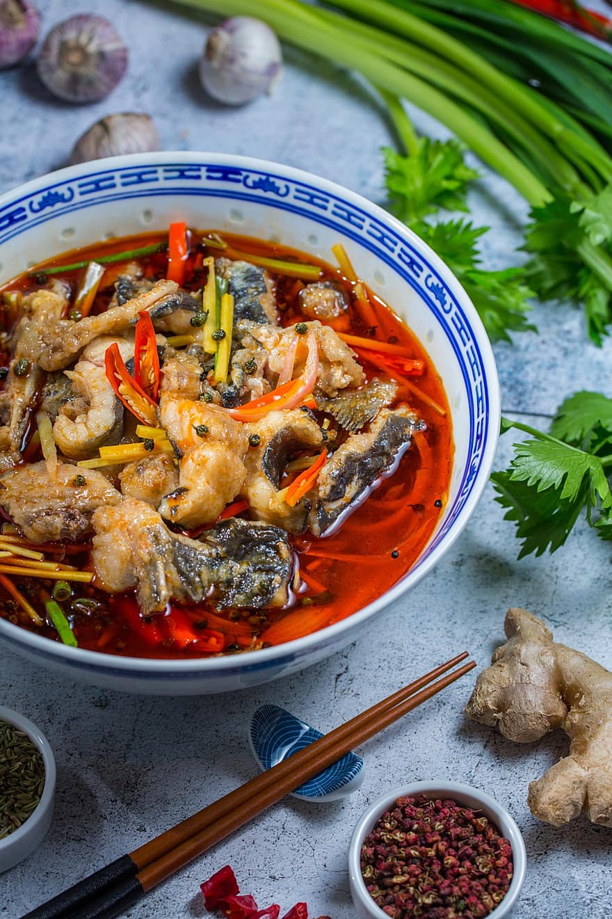 مهرجان صيني ، سمك ، سيتشوان كوزين ، السمكة ، مجموعة النهر ، مطبخ سيتشوان