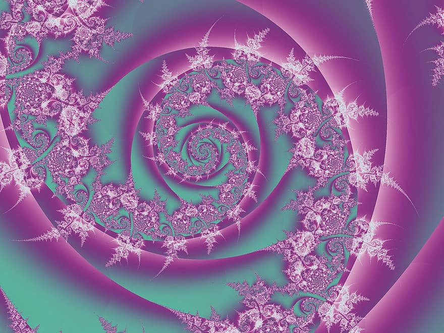 Pink, Swirls, Abstract, Traditional, Green