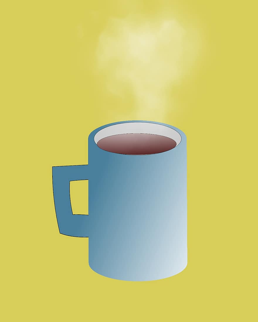 напиток, кофе, чай, горячий напиток, кружка, желтый, высокая температура, температура, фоны, чашка кофе, иллюстрация