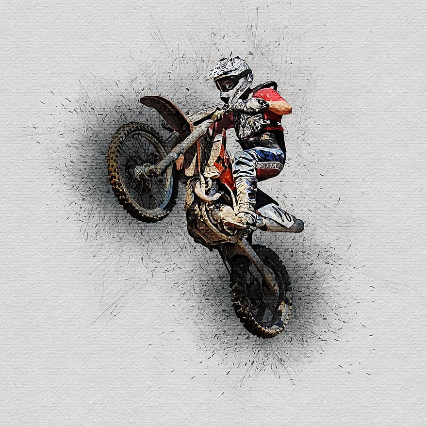 motocross, moto, course, des sports, cavalier, concurrence, véhicule, sports extrêmes, sport, Course de moto, la vitesse