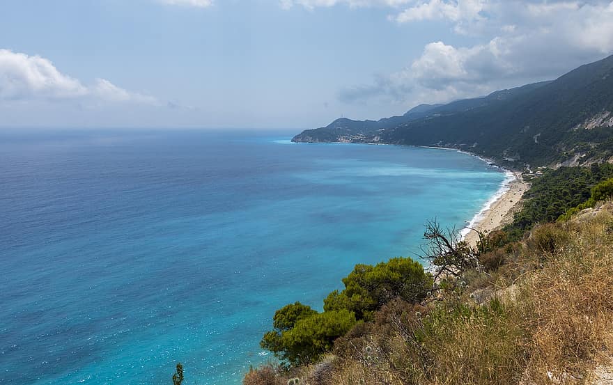 mar, costa, azul, verano, agua, vacaciones, relajarse, Grecia, rock, tropical, isla