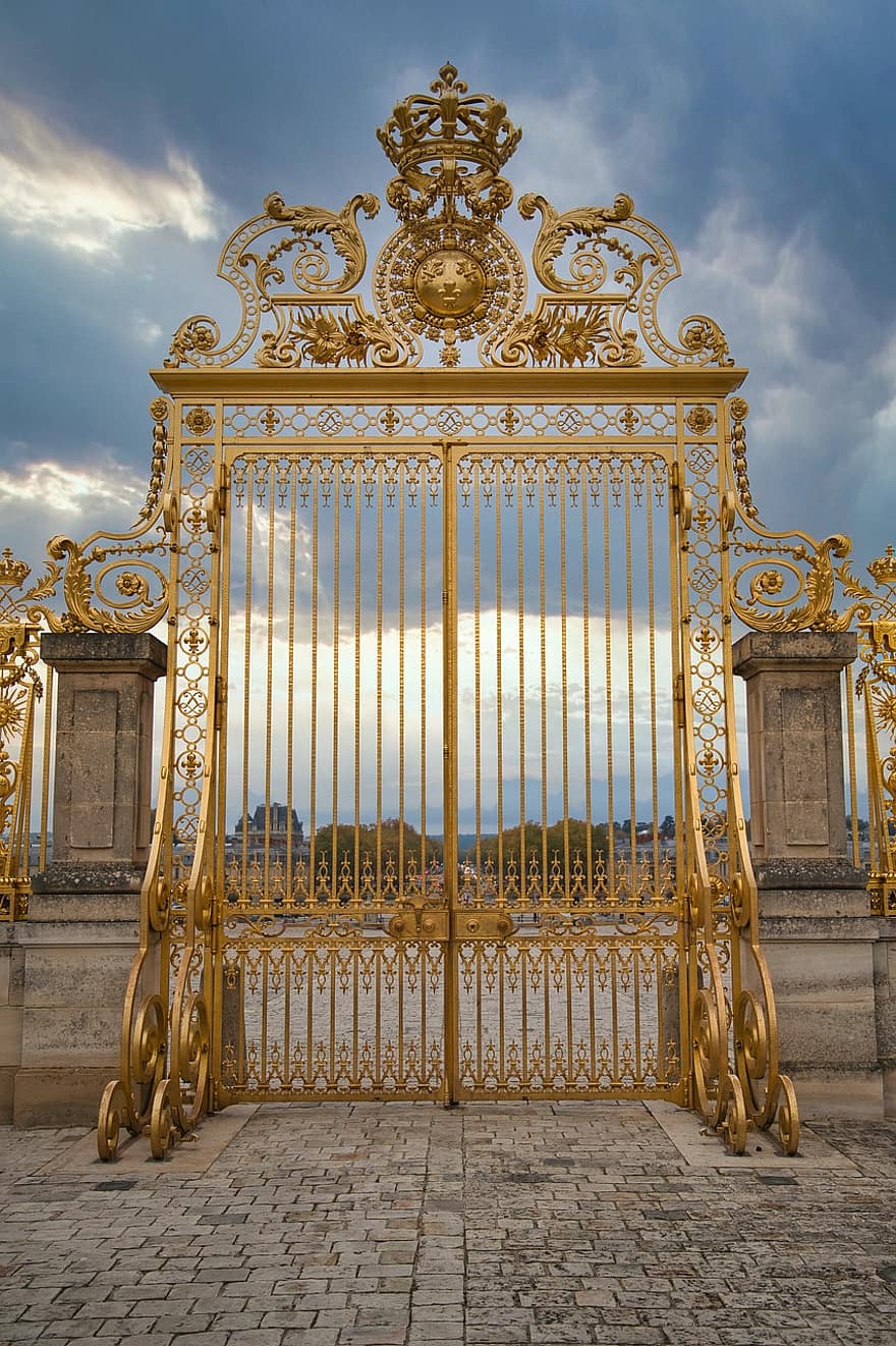 Palace Of Versailles, Royal Gate, Gate, Entrance, Versailles