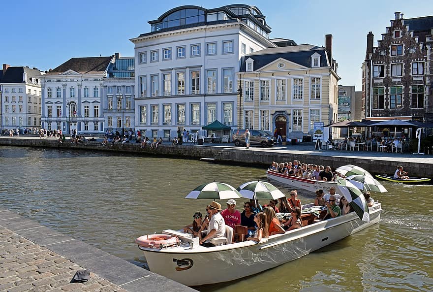 kanal, tekne, kasaba, turizm, seyahat, mimari, nehir, Kent, Avrupa, binalar, romantik