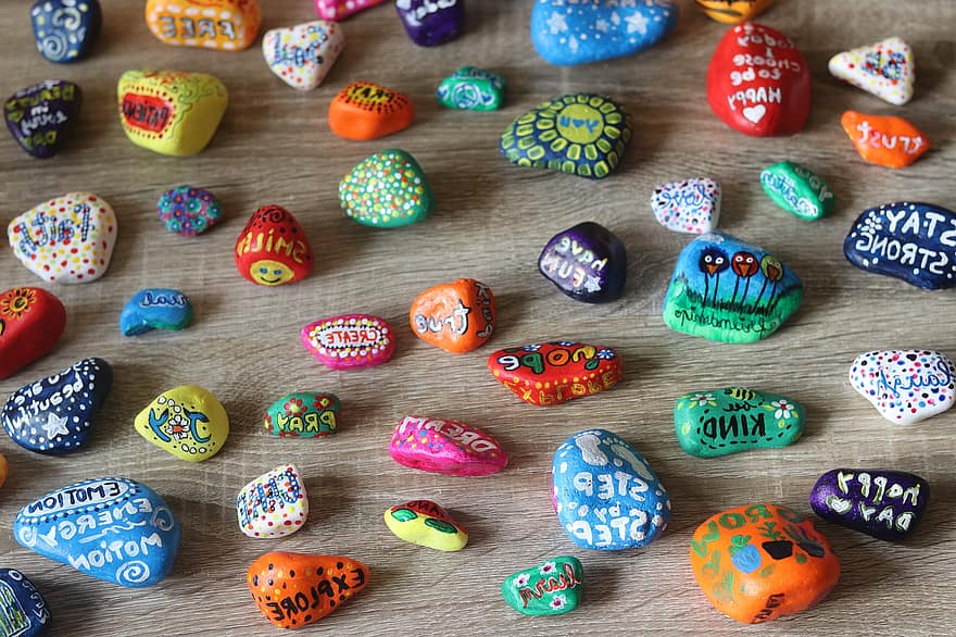 Painting, Stones, Collection, Rocks, Colorful, Therapy, Relaxation, Courage, Motivation, Inspiration, Creativity