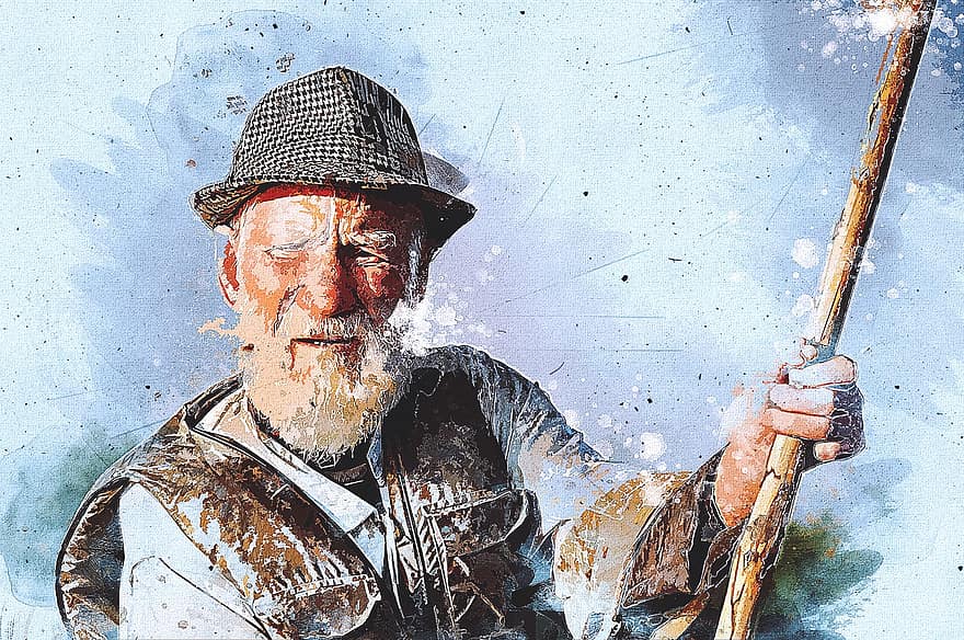 Man, Fisherman, Old, Traditional, Person, Male, Creativity, Artwork, men, one person, adult