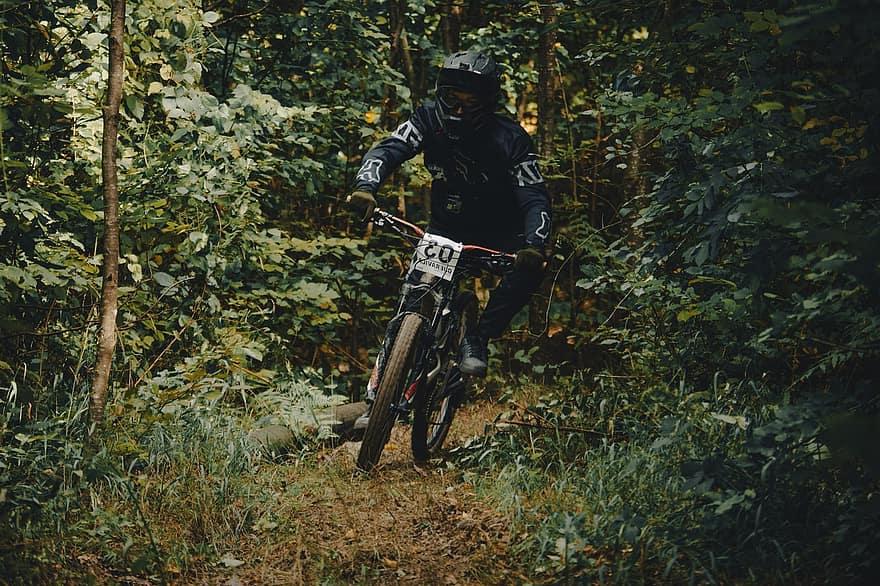 trail riding, bike ride, forest, outdoors, men, cycling, extreme sports, sport, adventure, nature, bicycle