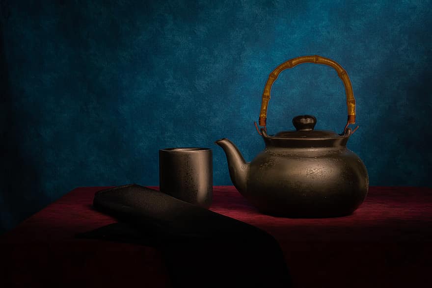 Tea, Pots, Cut, Table, Still-life