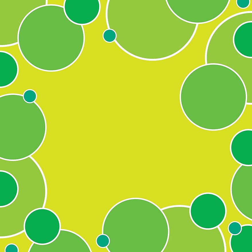 Borda do Círculo, fronteira, fundo, círculos, formas, abstrato, verde, abstrato verde, borda verde