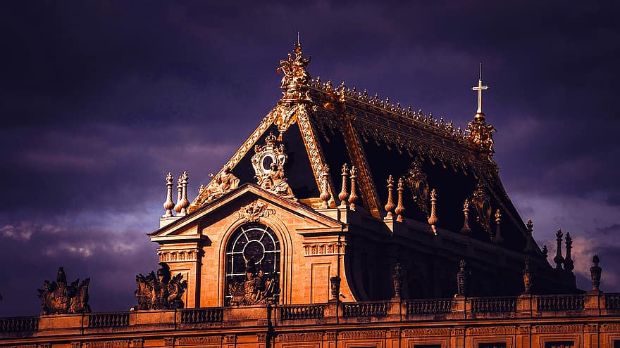 Chateau, die Architektur, Versailles, Paris, Reise, berühmter Platz, Religion, Christentum, Gebäudehülle, Nacht-, Geschichte