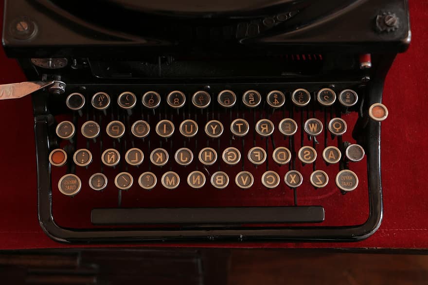 пишущая машинка, старая пишущая машинка, марочный, ретро, типографская