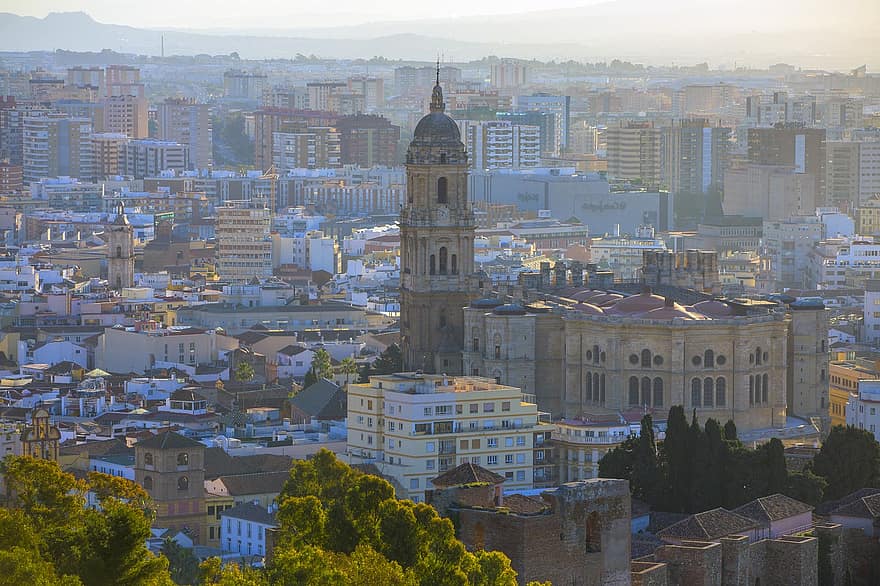 stad-, Malaga, Spanje, Andalusië