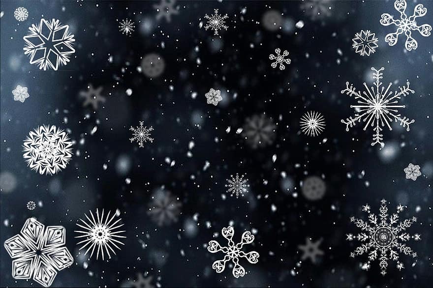 snøflak, snø, snøfall, snowing, vinter, kald, iskald, krystallene, design, mønster, bakgrunns