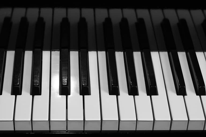 klavír, klávesy piana, hudební nástroj, hudba, klíč klavíru, Černá barva, detail, syntetizér, klíč, zařízení, učení se