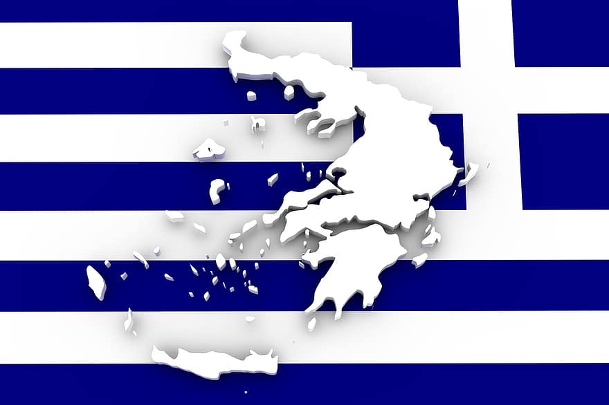 harita, Yunanistan, bayrak, sınırlar, ülke, amerika devletleri