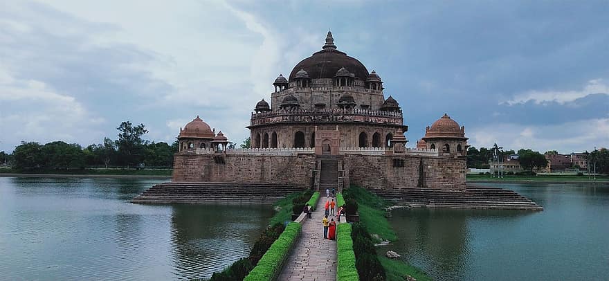 mausoleum, Sher Shah Suri-tombe, Sher Shah Suri Graf Hindoestan, graf, Indië, Graf Bihar, bihar, Sasaram, Bekende plek, architectuur, geschiedenis