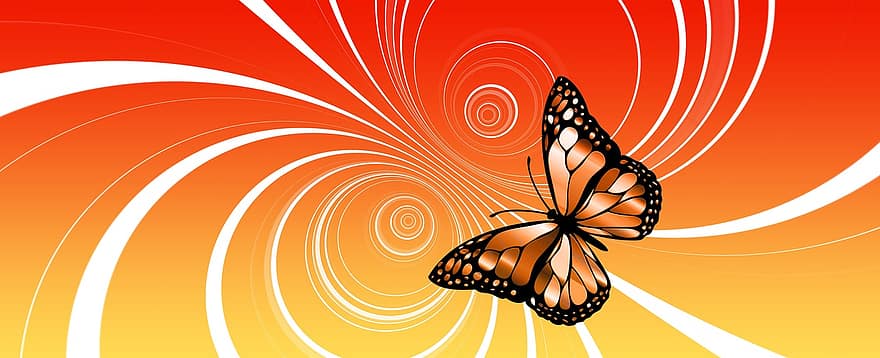 motýl, řádky, ulehčit, mírně, létající, křídlo, kruh, vibrací, houpačka