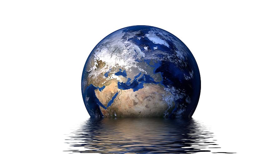 Earth, Globe, Water, Wave, Sea, Lake, Setting, Apocalypse, Energy, Climate, Climate Protection