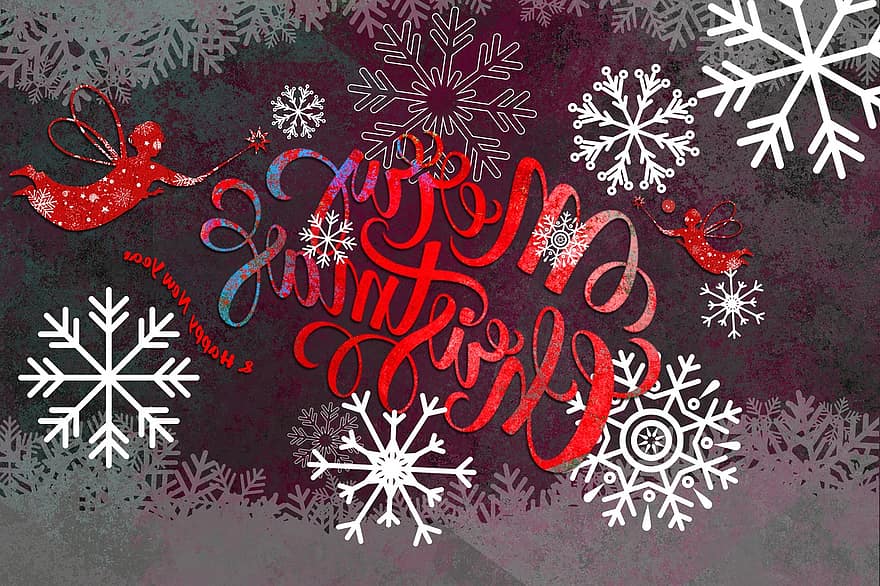Wesołych Świąt, wakacje, Powitanie, pora roku, Boże Narodzenie, kartka z życzeniami, tło, płatki śniegu, plakat, transparent, płatek śniegu