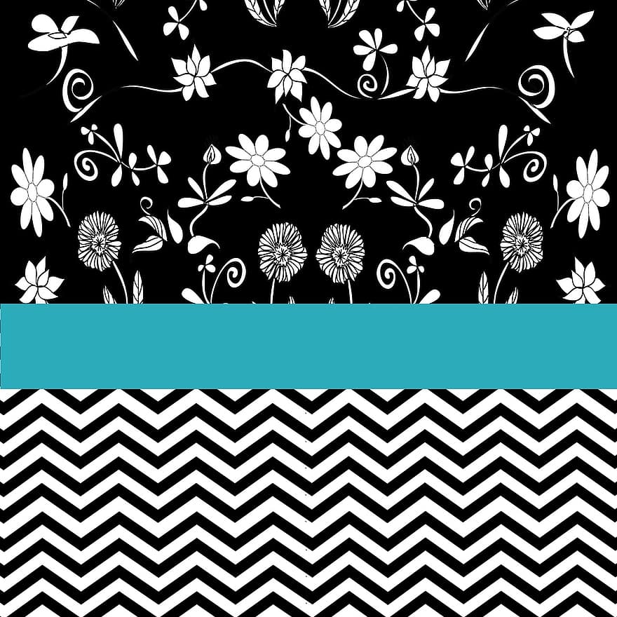 Blumen, Türkis, Muster, Blumen-, türkisfarbener Hintergrund, Weiß, Einladung, elegant, Natur