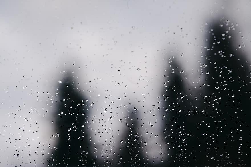 chuva, gotículas, janela, vidro, gota de chuva, gotejamento, gotas, nublado, chuvoso, natureza, clima
