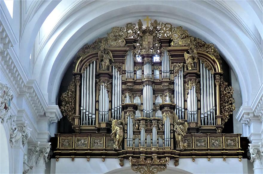 òrgan principal, òrgan, Hoher Dom Saint Salvator, fulda, Alemanya, música, arquitectura, històric, Església
