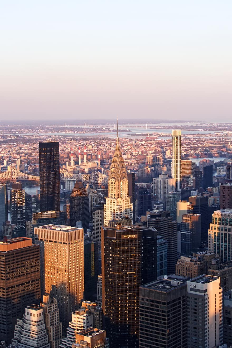 ciutat, new york, viatjar, turisme, gratacels, Manhattan, arquitectura, EUA, paisatge urbà, horitzó urbà, vespre