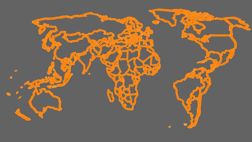 jorden, kort, abstrakt, grafik, orange, Land, baggrund, cg, global, planet, geografi