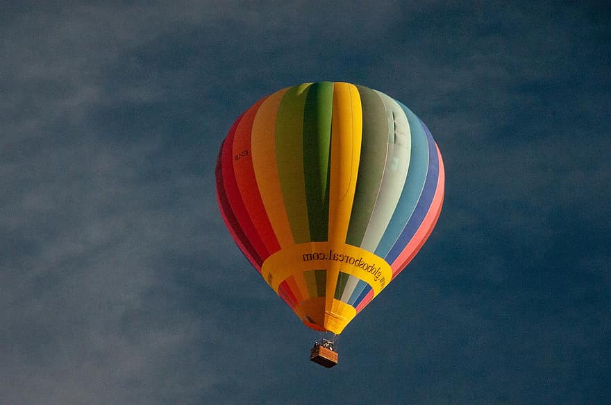ballon, varmluftballon, Segovia, Spanien, by, horisont, udsigt, akvædukt