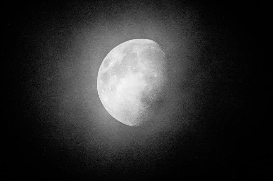 Luna, Gibous ceretta, notte, chiaro di luna, luce, sera, buio, astronomia, spazio, pianeta, scienza