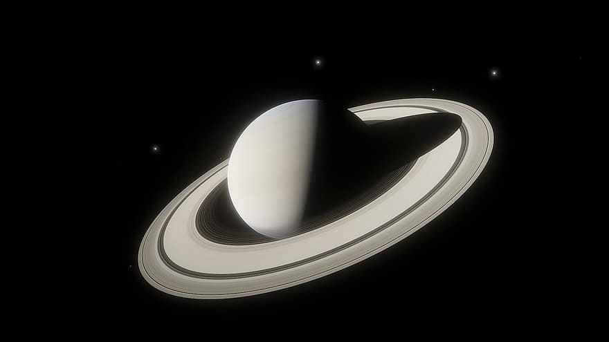 astronomia, espaço, universo, Saturno, noite, origens, galáxia, ilustração, fundo preto, planeta, único objeto